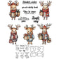 Cute Cartoon Elk Cutting Dies And Stamp Set YX1502-S+D