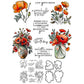 Blooming Flowers In Retro Vase Cutting Dies And Stamp Set YX1332-S+D