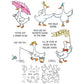 Cute Cartoon Goose Ducks Cutting Dies And Stamp Set YX1201-S+D