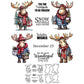 Cute Christmas Elk Cutting Dies And Stamp Set YX1471-S+D