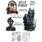 Gothic Castle Skull Grave Roses Happy Halloween Cutting Dies And Stamp Set YX1408-S+D