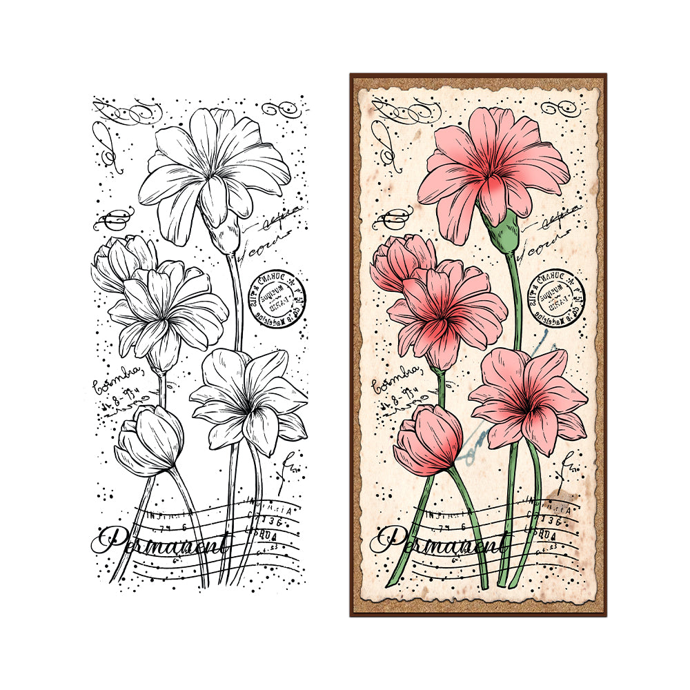 Blooming Flowers Mini Clear Stamp YX1318