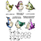Cute Cartoon Funny Birds Cutting Dies And Stamp Set YX1337-S+D