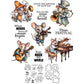 The Mouse Playing the Piano Cutting Dies And Stamp Set YX1496-S+D