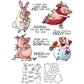 Cute Cartoon Funny Fatty Pigs Cutting Dies And Stamp Set YX1275-S+D