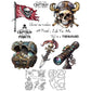 Skull Pirate Treasures Happy Halloween Cutting Dies And Stamp Set YX1409-S+D