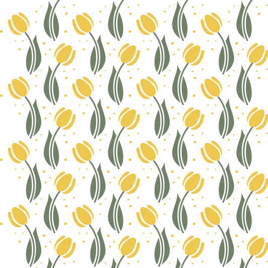 2PCs Background Tulip Flowers Floral Plastic Stencils For Decor Scrapbooking Card Making YX1268