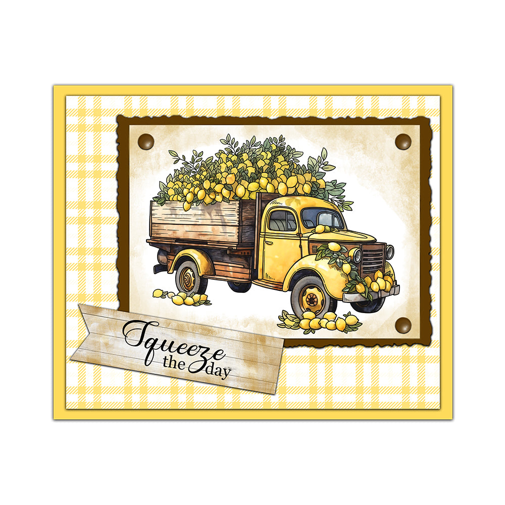 A Truck Of Lemons Harvest Cutting Dies And Stamp Set YX1317-S+D