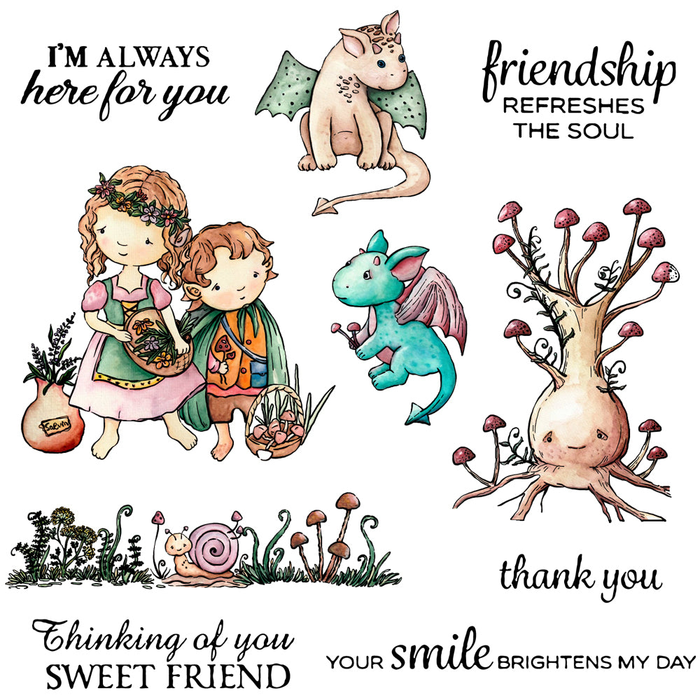 Lovely Animals Kids And Great Friendship Cutting Dies And Stamp Set YX554-S+D