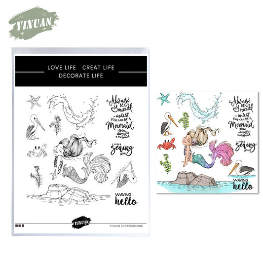 Fairytales Mermaid Girl Cutting Dies And Stamp Set YX501-S+D