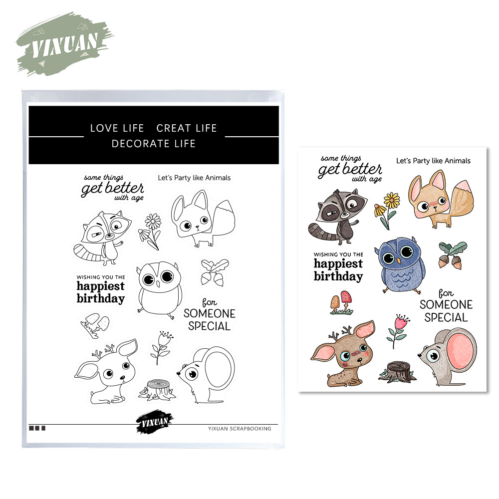 Forest Animals Cutting Dies And Stamp Set YX483-S+D