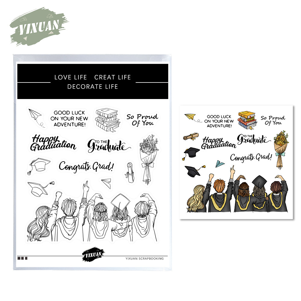 Graduation Celebration Young Boys And Girls Cutting Dies And Stamp Set YX503-S+D