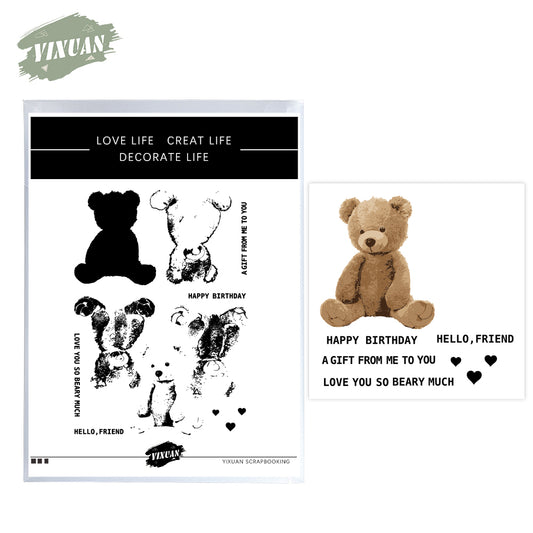 Cute Bear Dolls Toys Cutting Dies And Stamp Set YX1078-S+D