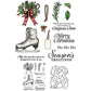 Winter Skates Christmas Cutting Dies And Stamp Set Xmas Ornaments YX656-S+D