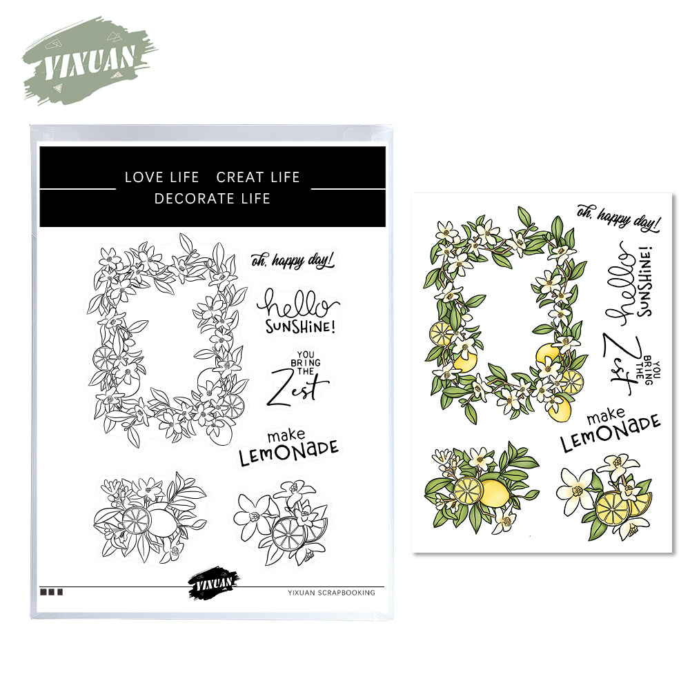 Spring Flowers Floral Wreath Cutting Dies And Stamp Set YX520-S+D