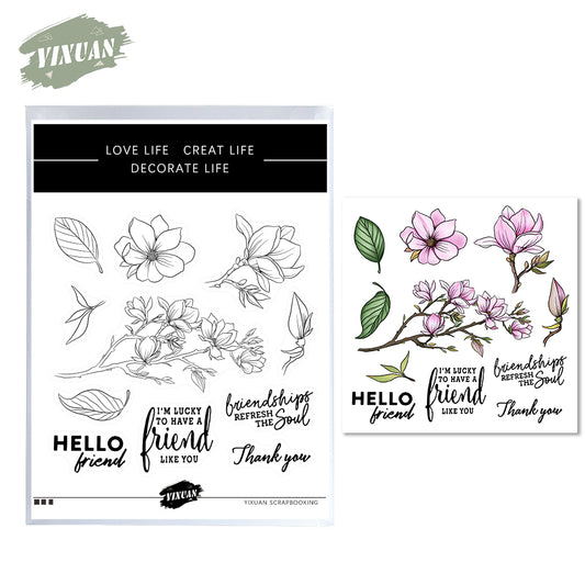Blooming Magnolia Mother's Day Flowers Cutting Dies And Stamp Set YX514-S+D