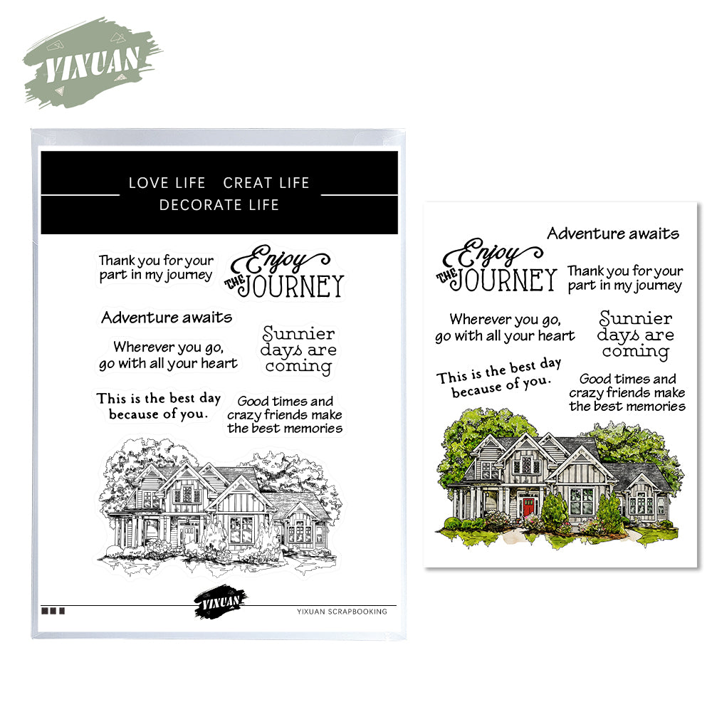 Vintage Castle House In The Forest Cutting Dies And Stamp Set YX518-S+D