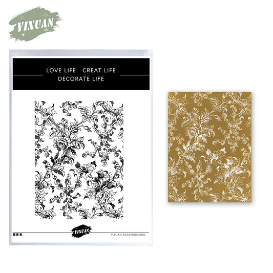 Flowers Floral Background Clear Stamp YX1027