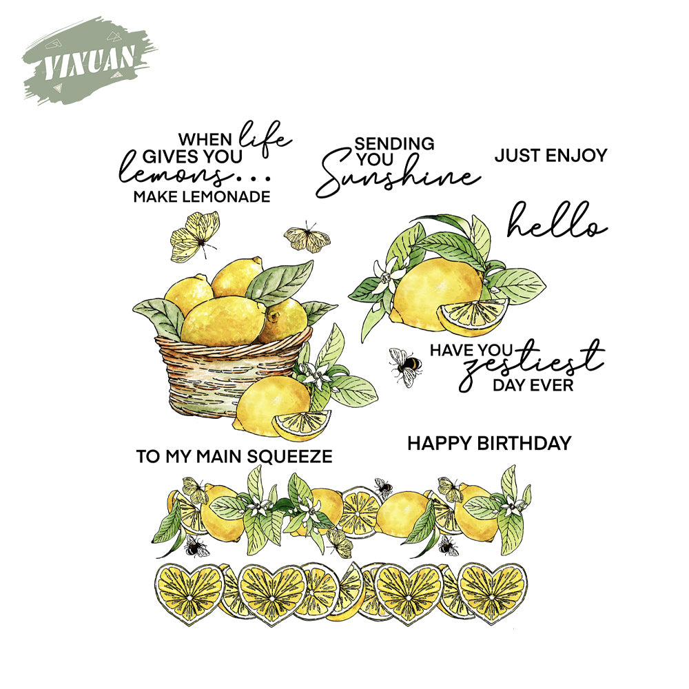 Spring Series Baskets Of Lemons Clear Stamp YX1074-S