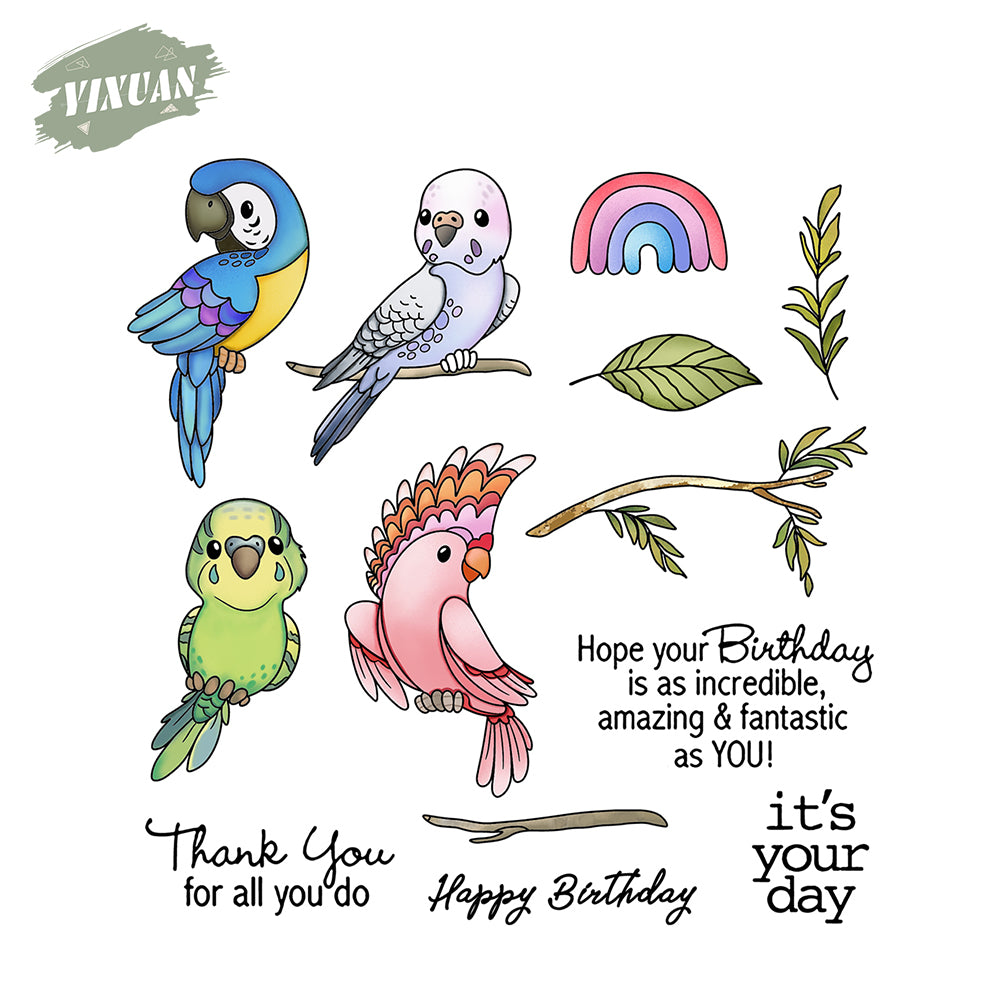 Cute Cartoon Parrot Clear Stamp YX486-S