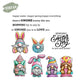 Happy Easter Rabbits Gnome Clear Stamp YX1003-S