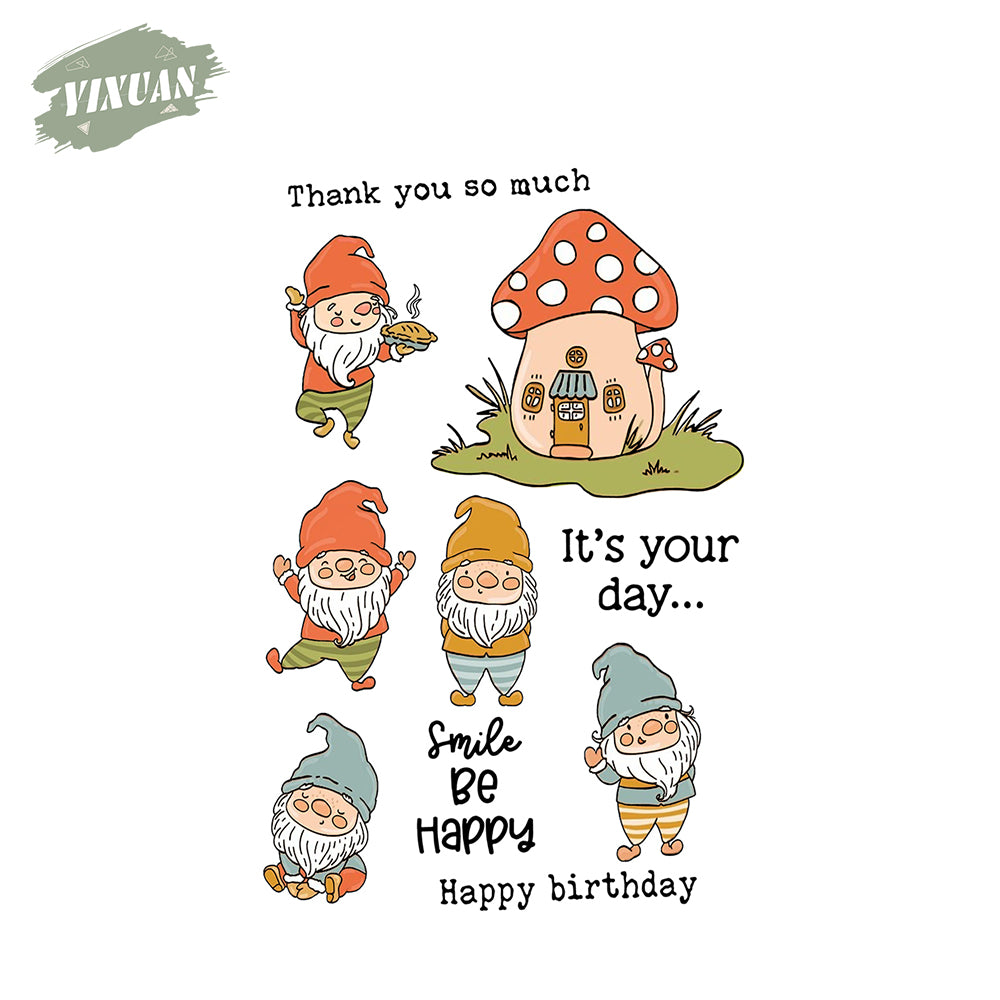 Nature Gnome Mushroom Clear Stamp YX492-S
