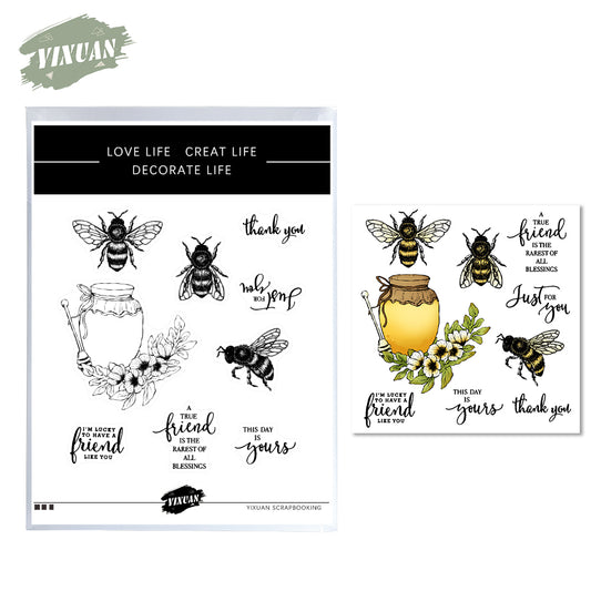 Busy Working Bees And Honey Cutting Dies And Stamp Set YX583-S+D