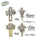 Flowers Floral Cross Clear Stamp YX552-S