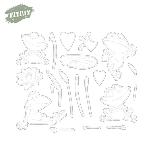 Carttoon Funny Frogs Prince Cutting Dies Set YX544-D