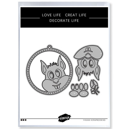 Cute Animals Head Round Shaker Cutting Dies Set YX1014,YX1015,YX1016