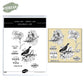 Retro Flowers Bird Sparrow Winter Series Clear Stamp YX790