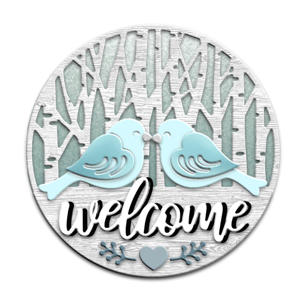 Welcome Spring Cute Sparrow Birds In Nature Metal Cutting Dies Set YX1039