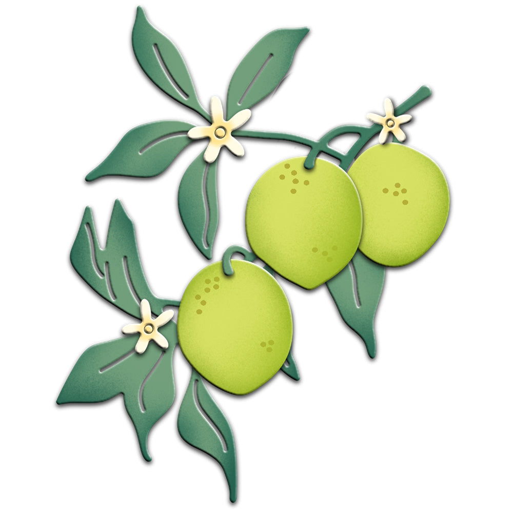 Fruits Lemon Lime In The Branches Metal Cutting Dies Set YX944