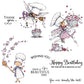 Cute Little Fairy Pastry Love Cake Happy Birthday Cutting Dies And Stamp Set YX653-S+D