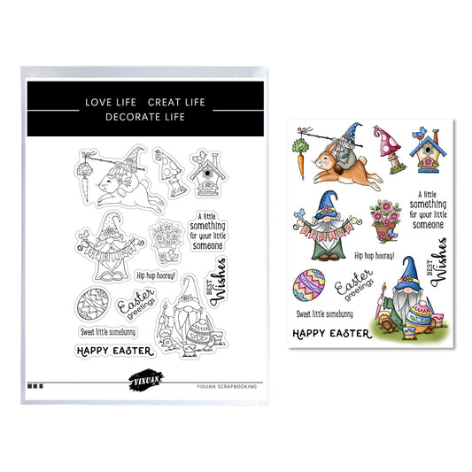 Easter Eggs Gnome Cutting Dies And Stamp Set YX387-S+D