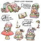 Kawaii Reading Gnomes Cutting Dies And Stamp Set YX932-S+D