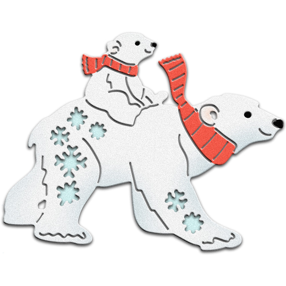 2022 Winter Christmas Cute Polar Bear Mini Cutting Dies Set YX821