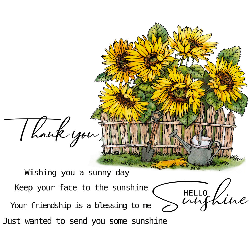Spring Series Blooming Sunflowers Basket Cutting Dies And Stamp Set YX949-S+D