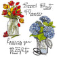 Spring Series Blooming Flowers In Vase Cutting Dies And Stamp Set YX1147-S+D