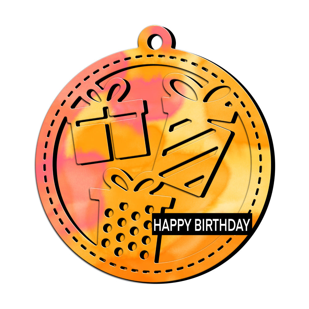 Happy Birthday Round Gift Box Mini Shaker Metal Cutting Dies Set YX957
