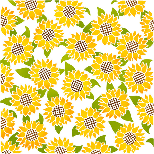 3PCS Spring Blooming Sunflowers Plastic Stencils For Decor Scrapbooking Cards Background 20220817-111