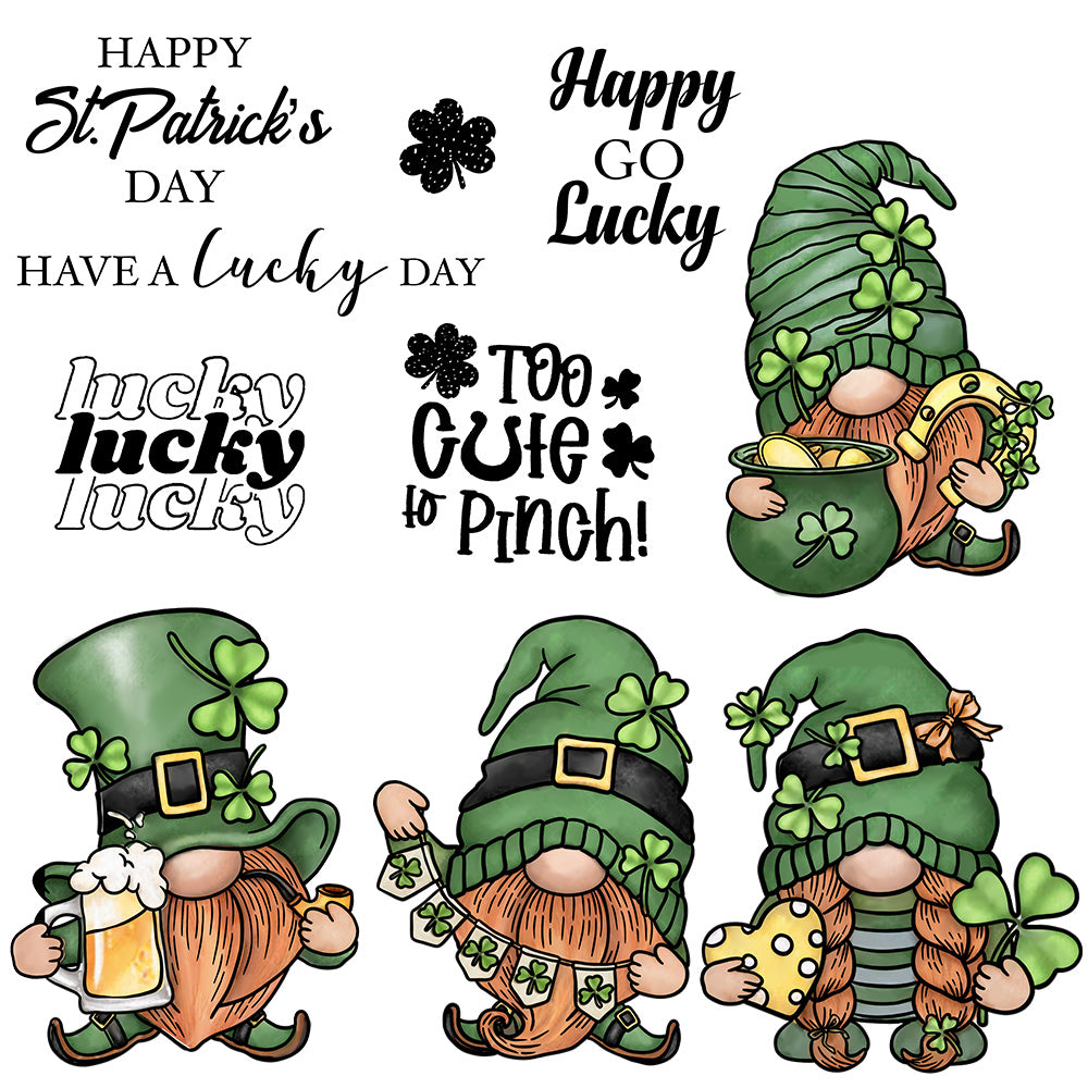 Happy ST.Patrick Day Cute Gnome Cutting Dies Set YX1000-D