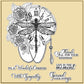 Vintage Roses Flower And Dragonfly Clock Clear Stamp YX1108