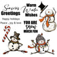 Winter Christmas Series Cute Snowman In Hat Cutting Dies And Photopolymer Stamp Set YX809-S+D