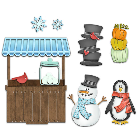 Winter And Christmas Series Penguin And Snowman Cutting Dies Set YX816