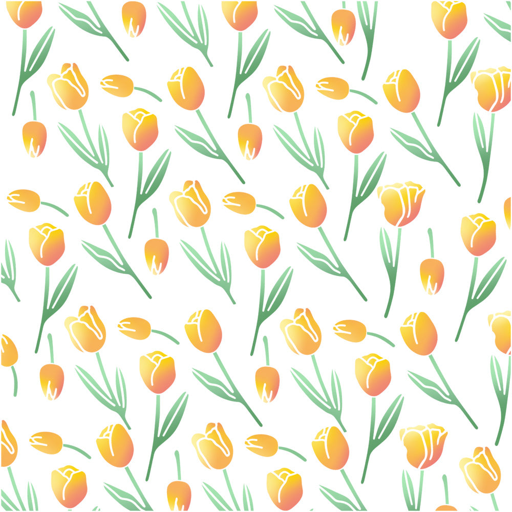 2pcs Spring Series Tulip Flowers Plastic Stencils For Decor Scrapbooking Cards Background YX915