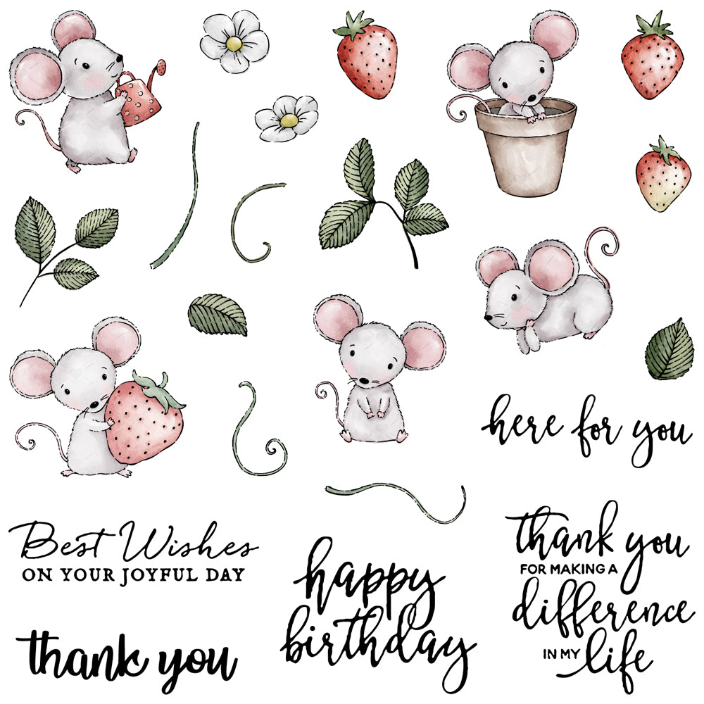 Kawaii Mouse And Sweety Strawberry Cutting Dies Set YX545-D