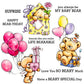 Happy Birthday Gitfs Bear Holding Balloons Cutting Dies And Stamp Set YX1175-S+D