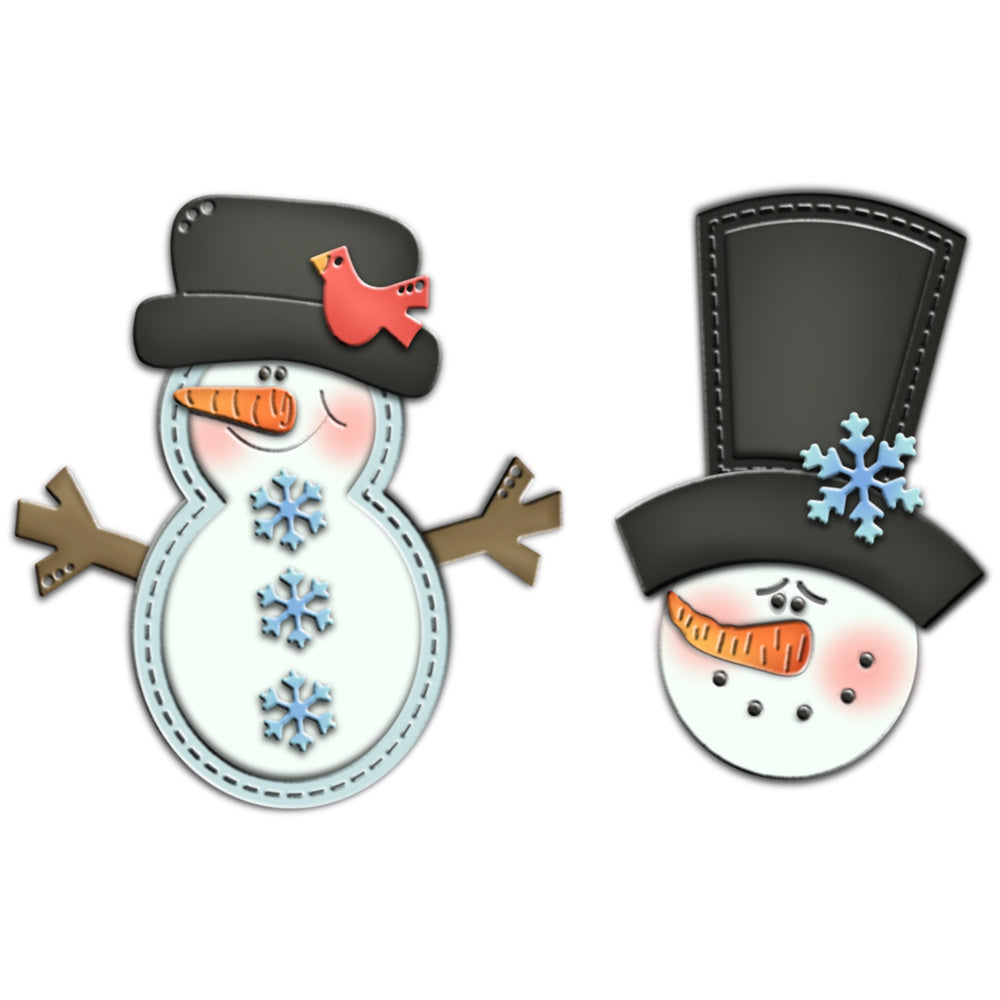 Cute Gentle Snowman In Hat Cutting Dies Set YX799