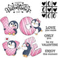 Cute Penguins And Love Cutting Dies And Stamp Set For Valentine's Day YX874-S+D